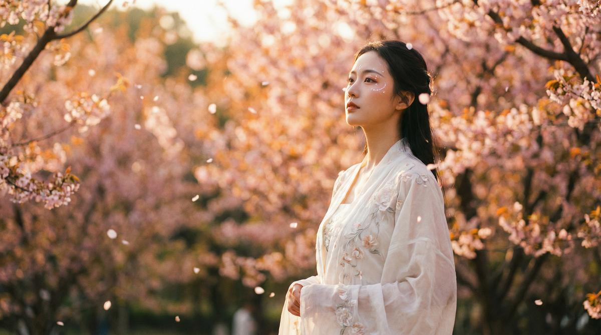 网红主播樱花季唯美短片视频